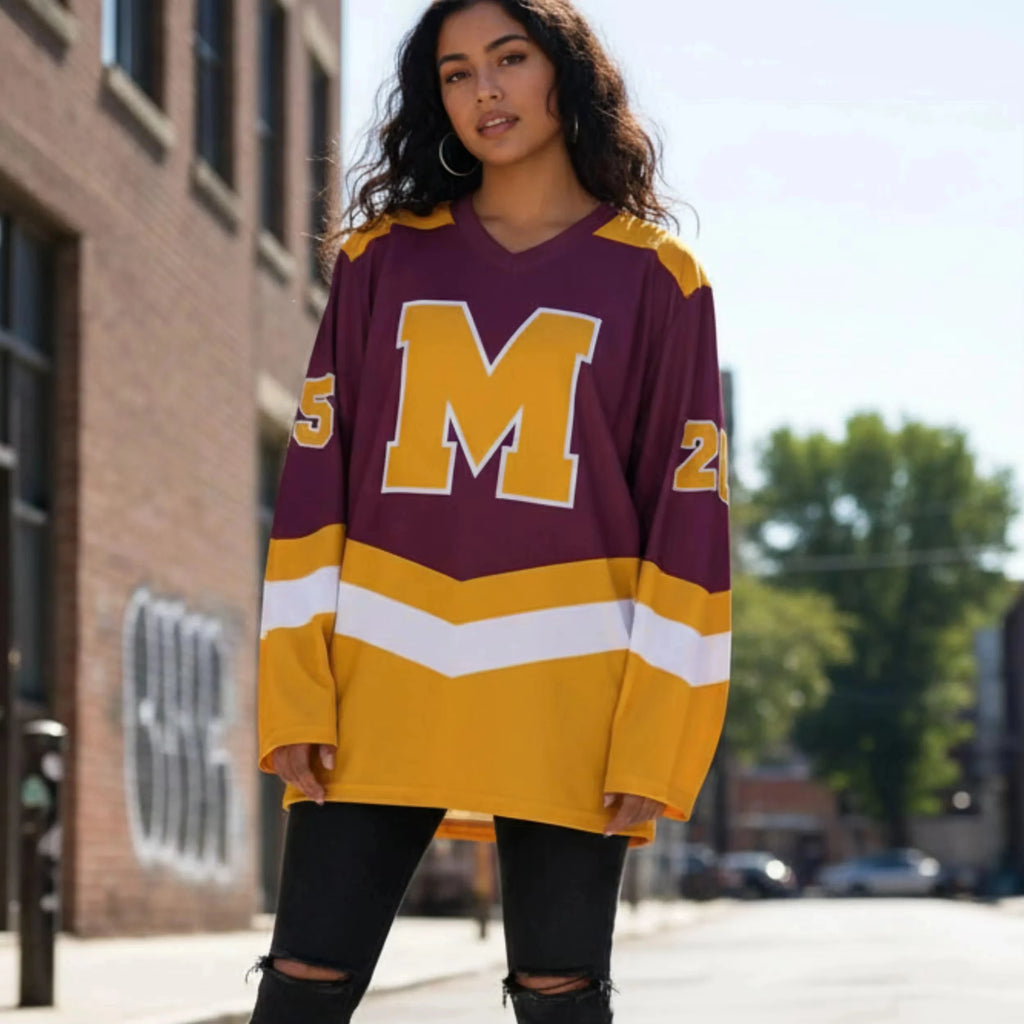 2026 Summer New 3D Personalized M Breathable Women's Y2K Ice Hockey Jersey Orange Ice Hockey Sports Long Sleeve