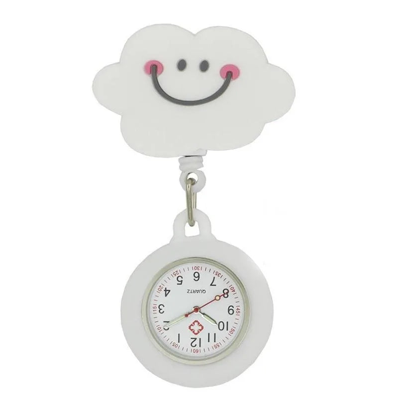 AIYOHI Unisex Quartz Pocket Watch with Retractable Badge Reel