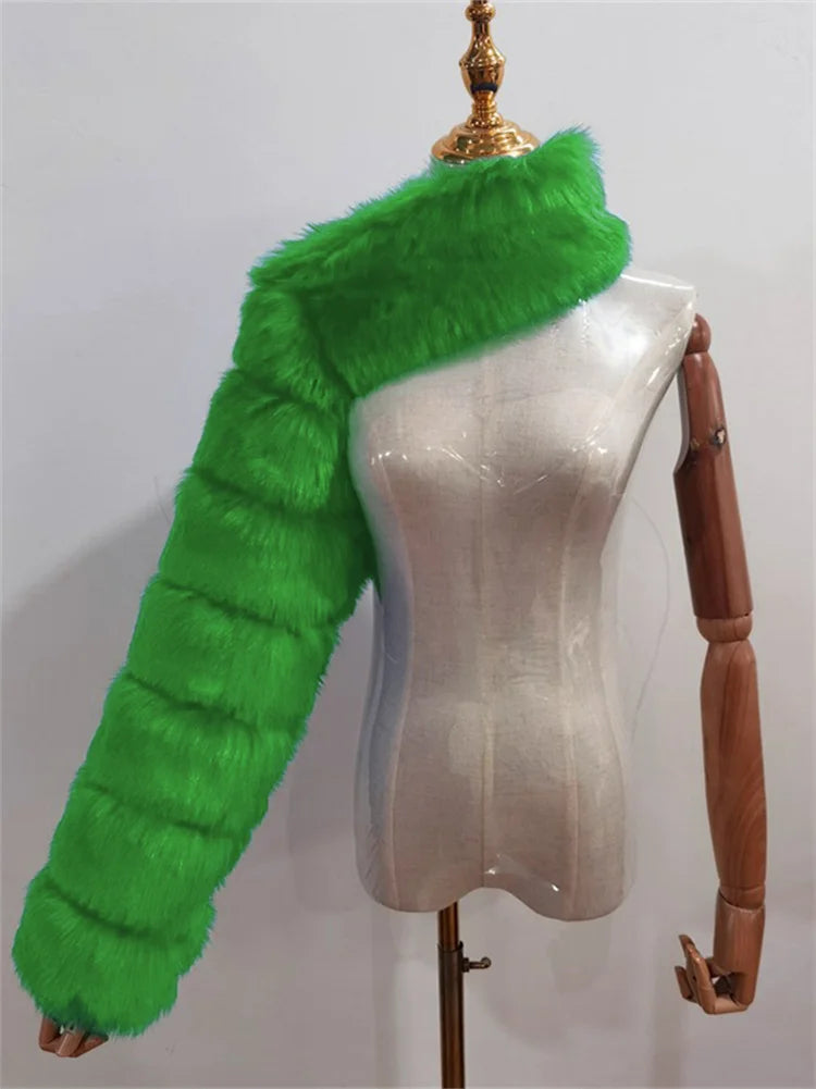 Vêtements d'hiver chauds 2022 manteaux en fausse fourrure rose noir femmes haut court à manches longues vestes en fausse fourrure gris blanc pour femmes en gros