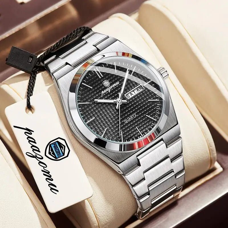 Reloj personalizado PAAZOMU de lujo para hombre, cronógrafo moderno, luminoso, resistente al agua, con fecha, reloj de cuarzo para hombre