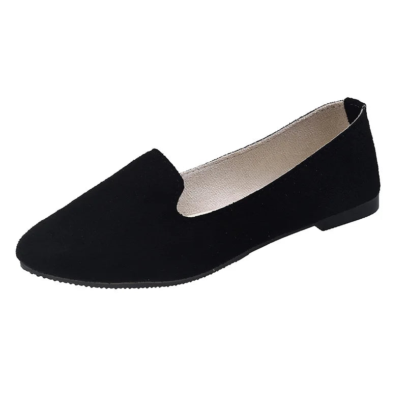 2025 Spring and Autumn Casual Women's Shoes Women's Flat Shoes Women in Candy-Colored Suede Work Shoes WSH2216