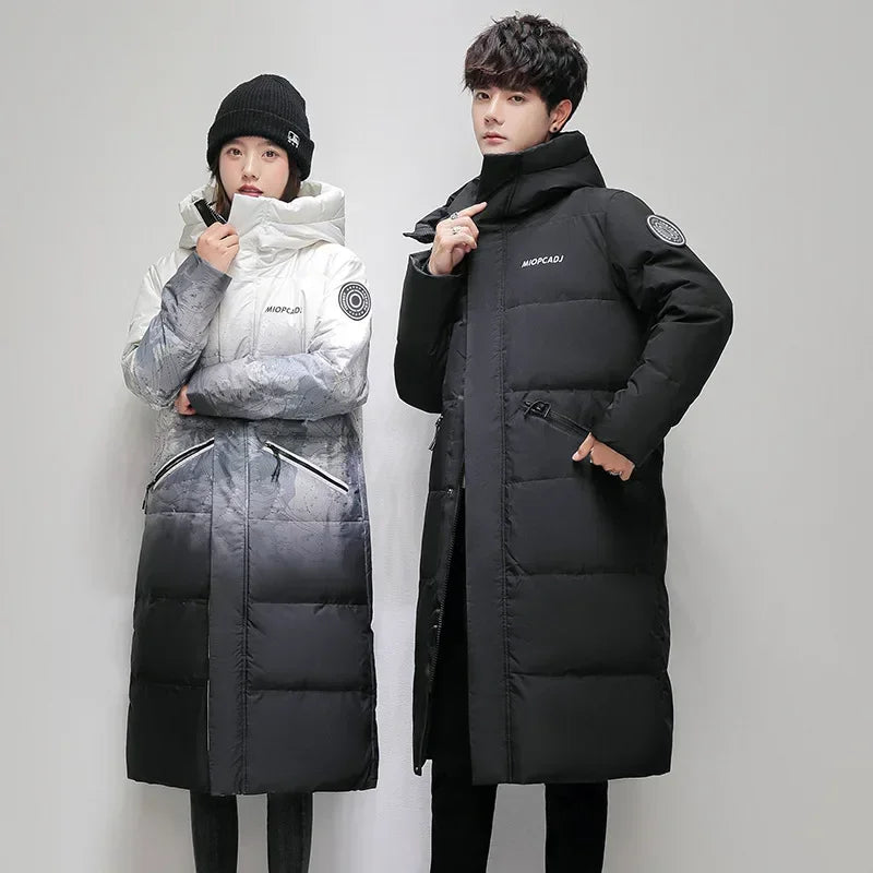 Men's Thick Hooded Down Jacket Cotton Polyester Winter Parka