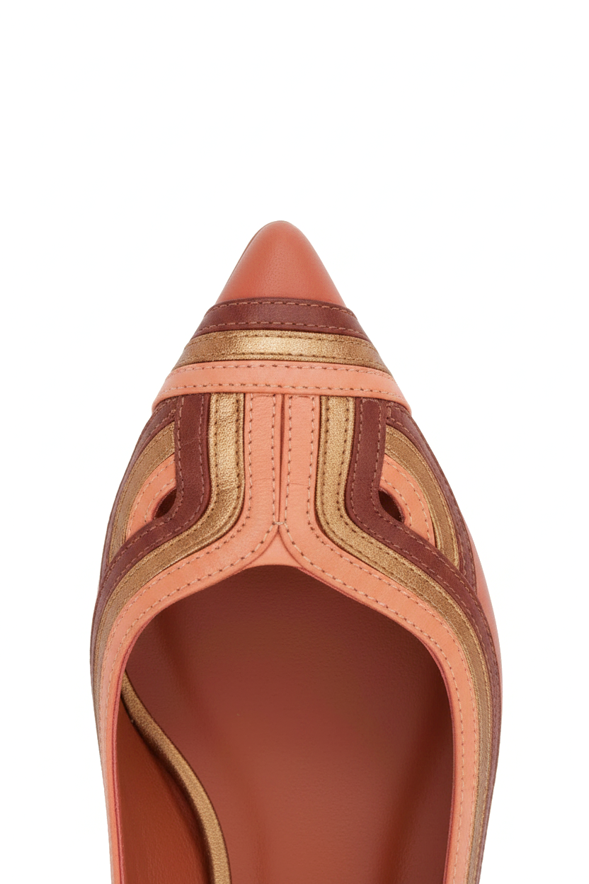 Baleriny Begonia Caramel Leather – Płaskie buty ze szpiczastym noskiem