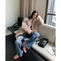 Peach Oolong Tuscan Sheepskin Coat Winter