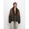 "Jumping City" Imported Suede Sheep Leather Sheep Curl Lapel White Goose Down Parka