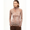 [FF×JW Rich Dusk] Exquisite and Fashionable Mesh Rendering High Collar T-Shirt Bottoming Shirt