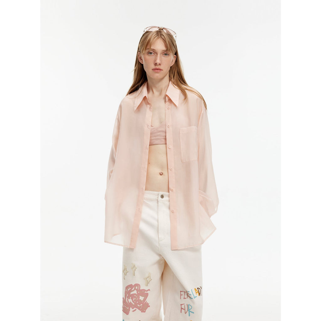 Wave Relaxed Cupro-Amino Sun-Proof Shirt“Hazy Spring”