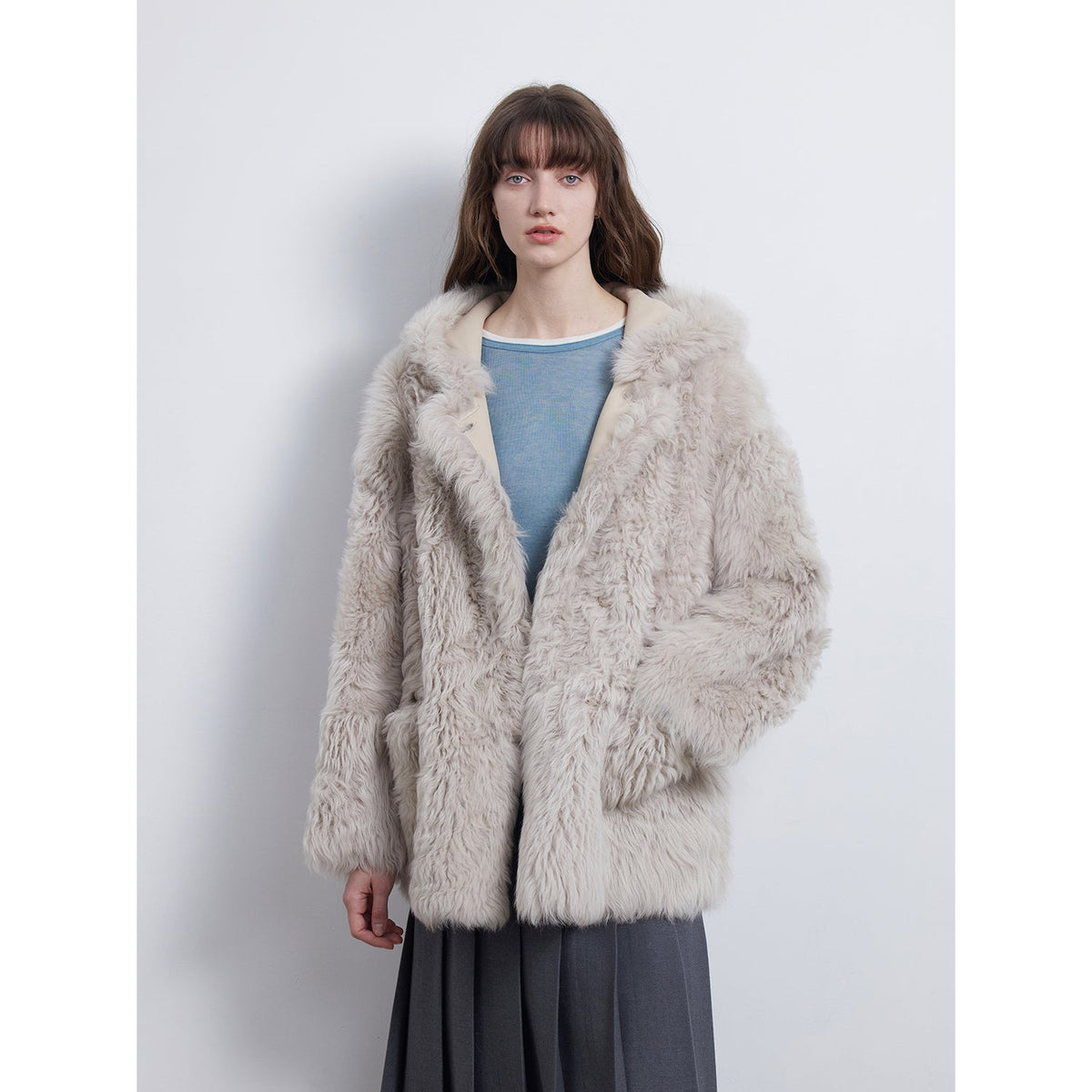 Clouds of Smoke Become Rain Imported Tuscan Hooded Sheepskin
