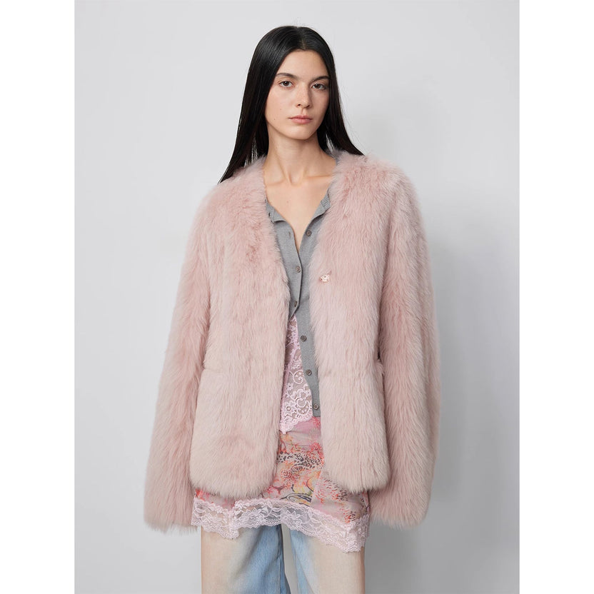 Abrigo rosa de piel de oveja Toscana Babylon Phantom Nights