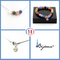Jewelry set Bracelet Necklace 4 beads Multicolor Tourmaline + Watermelon Tourmaline 8 mm. Stainless steel chain.