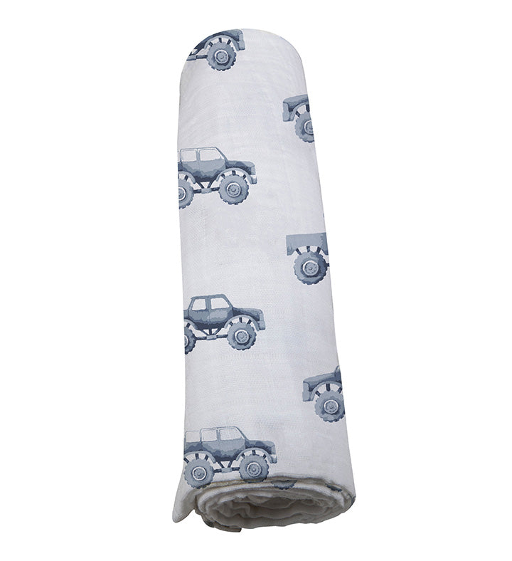 Bawełniany otulacz Indigo Monster Trucks