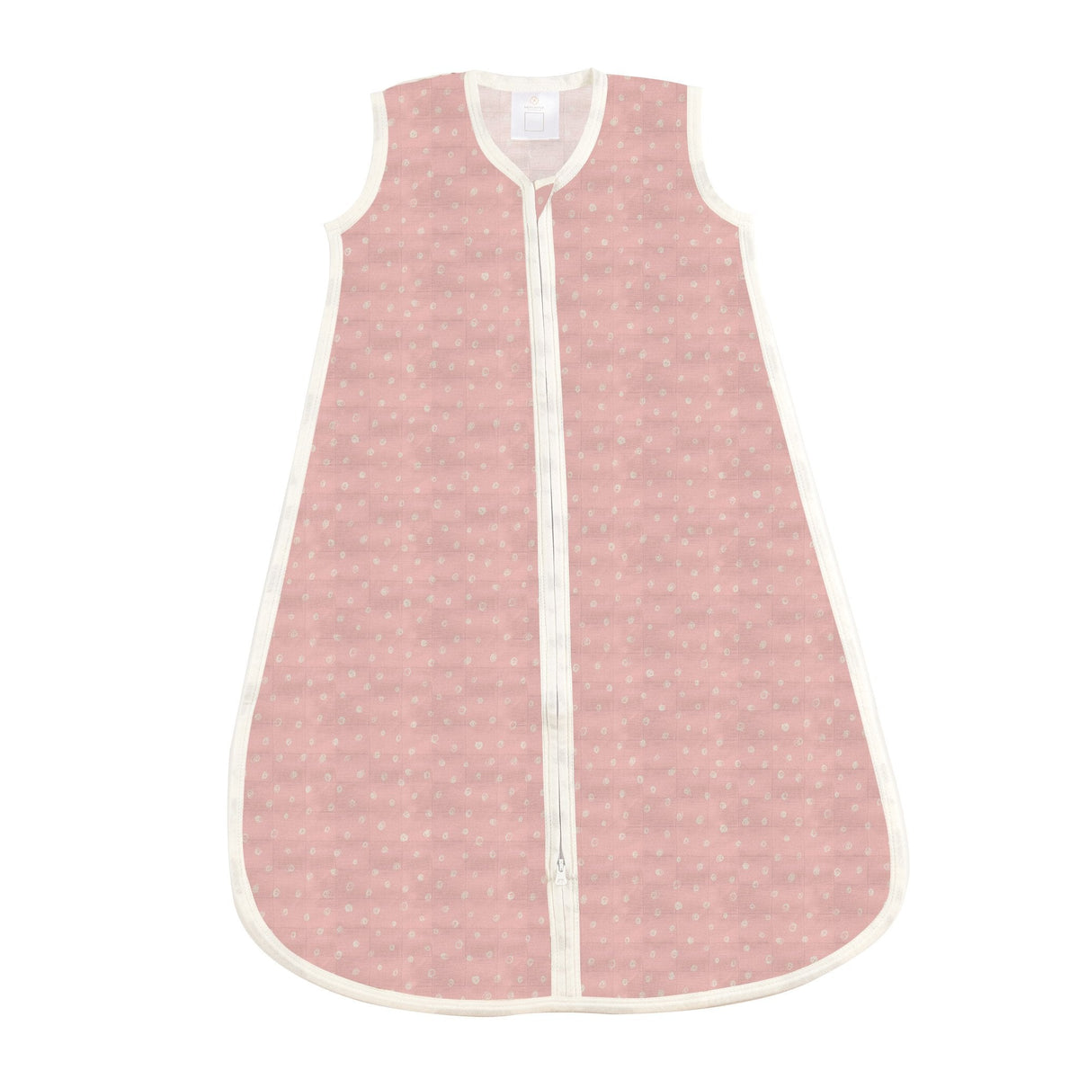 Saco de dormir de bambú con lunares rosa perla