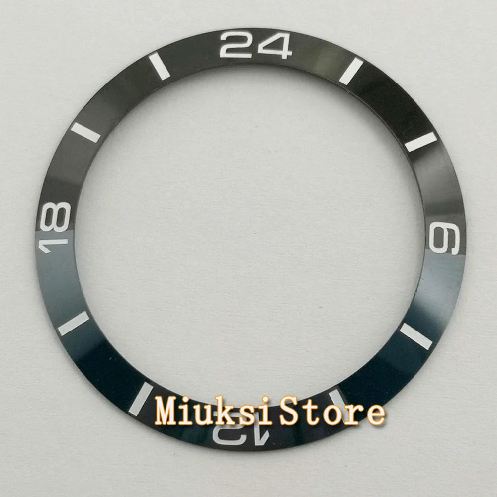 Inserto de bisel de cerámica negro, azul, blanco y verde de 38 mm para reloj automático para hombre Submariner de 40 mm
