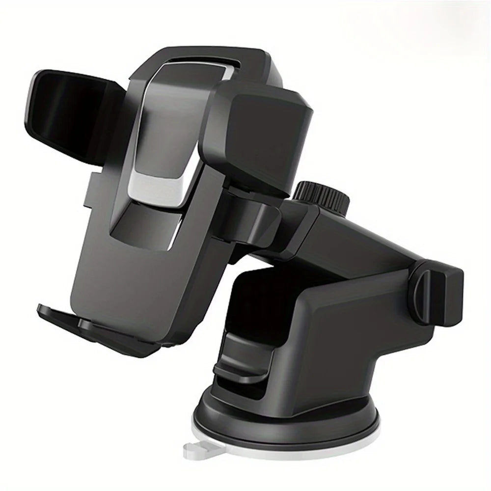 Car Phone Bracket with Outlet Navigation Frame - Multi-Functional, Front Glass Suction Cup, Telescopic Mechanical Arm