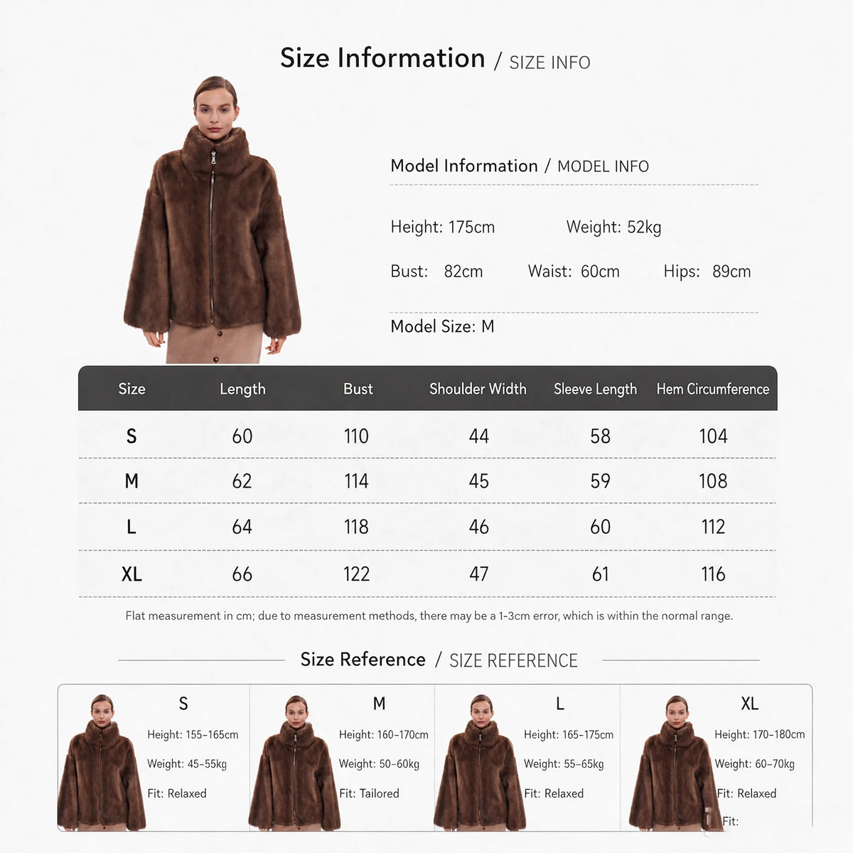 Women Faux Mink Fur Jacket High Collar Long Sleeve Casual Coat
