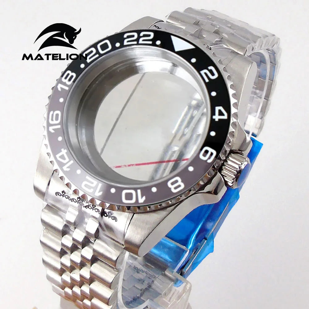 Koperta do zegarka Matelion 200M do nurkowania 40mm, pasuje do mechanizmów NH35 NH36 NH34 GMT ETA 2824 PT5000, bransoleta typu Jubilee, szkło szafirowe, zapięcie przesuwne