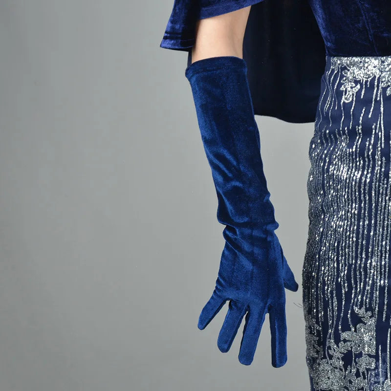 Guantes de terciopelo de 70 cm extralargos, negros, de ópera, para mujer, de terciopelo cisne de alta elasticidad, con pantalla táctil, guantes de noche para mujer WSR26