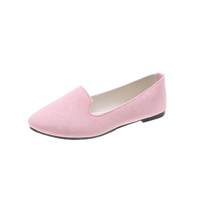 2025 Spring and Autumn Casual Women's Shoes Women's Flat Shoes Women in Candy-Colored Suede Work Shoes WSH2216