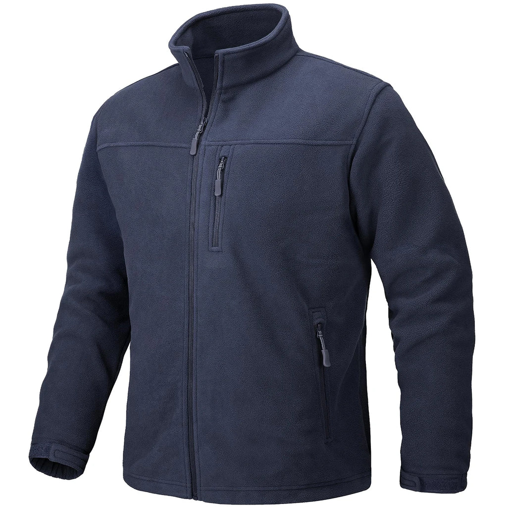TACVASEN Men's Thermal Fleece Jacket Stand Collar Full Zip Windbreaker