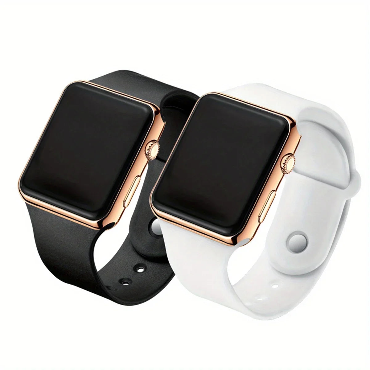 2pcs Couples Watch LED Display Electronic Watch Sports Silicone Digital Wrist Watch for Women Men Valentines Gift for Her Him