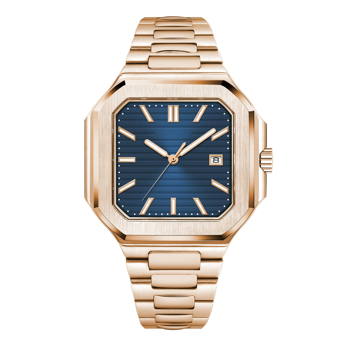 Customized Logo 44.5MM Mechanical Square Steel Case Aseptic Watch Automatic Movement NH35 Fashion Date Gift Men's Watch Corgeut