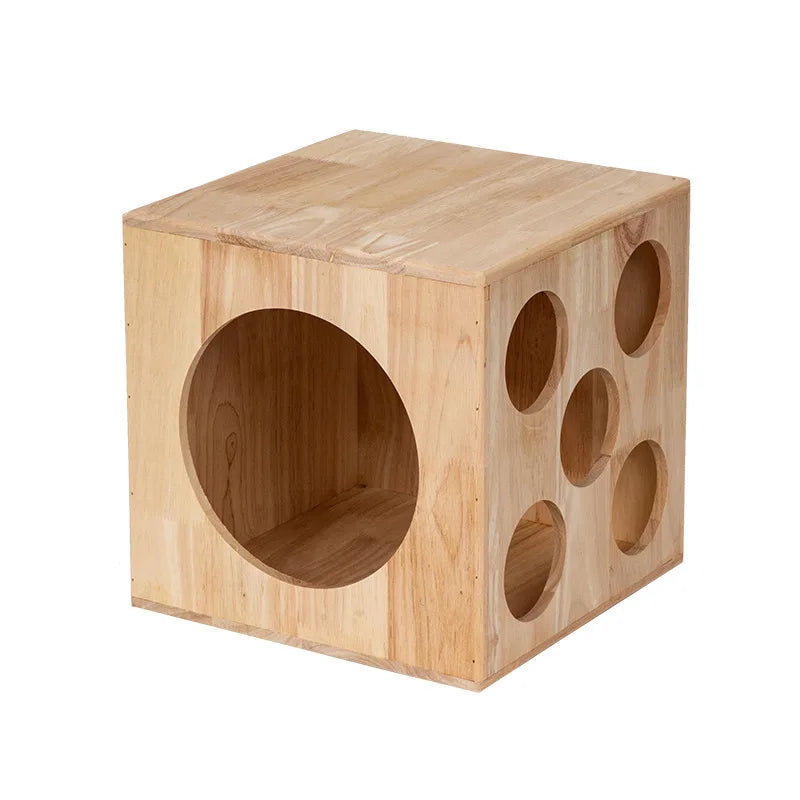 Solid Wood Cat Nest Four Seasons Universal Tunnel Villa Combination Creative Pet Cat House