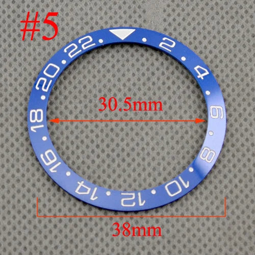 Inserto de bisel de cerámica negro, azul, blanco y verde de 38 mm para reloj automático para hombre Submariner de 40 mm