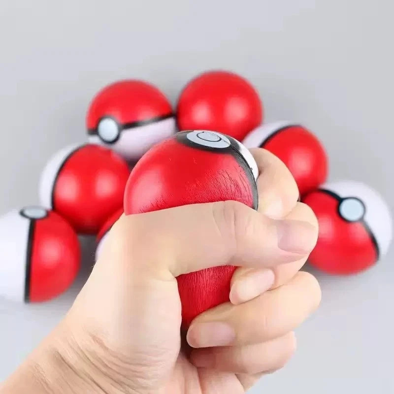 6cm Pokémon Poké Ball Stress Relief Ball Fun Pet Toy Squeezable Dog Fitness Ball Cat and Dog Play Ball Round Ball Toy