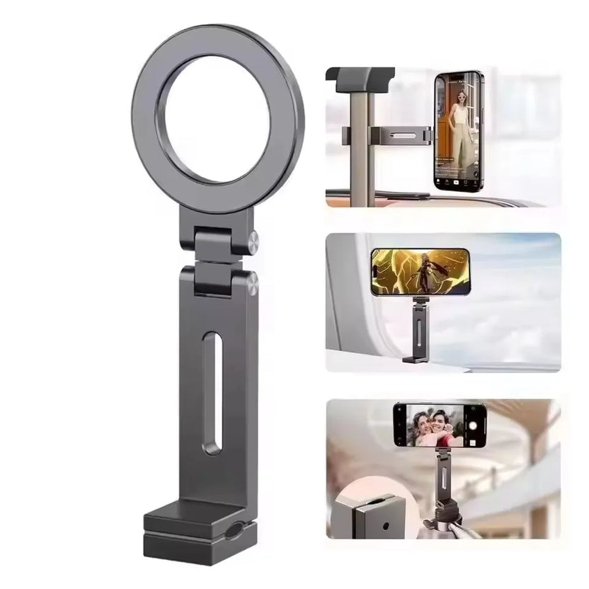 Magnetyczny uchwyt na telefon z obrotem 360° do stolika samolotowego i na biurko
