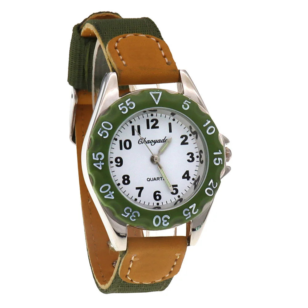 Reloj de alta calidad para niños, regalo para niños y niñas, reloj de pulsera de cuarzo para estudiantes que aprenden a decir la hora, reloj verde, regalos, dropshipping