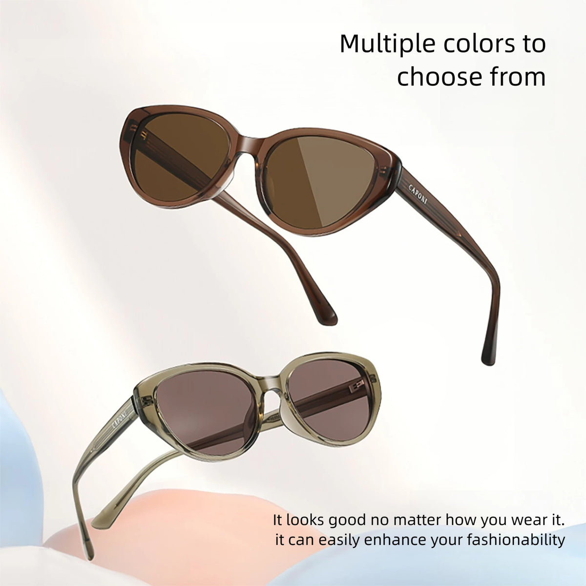 Gafas de sol para mujer CAPONI ojo de gato polarizadas con lentes marrones UV400