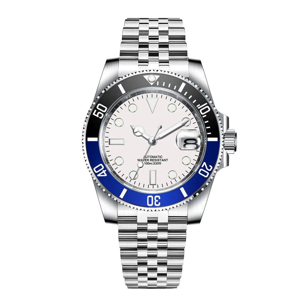 DIY Logo 40MM Dive Watch NH35 Automatic WristWatch 10Bar Waterproof Luminous Sapphire Ceramic Bezel Dress Watches Men Reloj