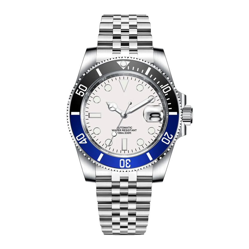 Zegarek nurkowy DIY 40 mm, mechanizm automatyczny NH35, wodoszczelność 10 bar, szafirowe szkło, ceramiczny bezel, męski zegarek elegancki