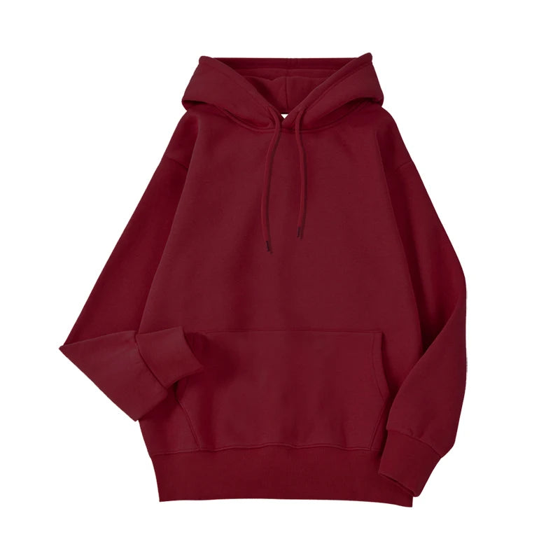 Autumn Casual Women's Solid Hoodie Comfortable Strecth Sweatshirts Loose Pocket Warm Clothes Fashion Street Female Pullovers