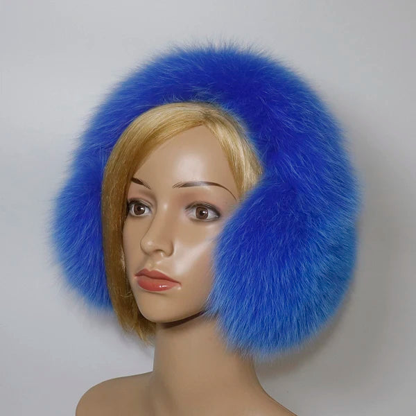Real Fox Fur Earmuffs for Winter Women Warm Natural Raccoon Fur Earmuffs Girls Ear Warmer Genuine Fur Scarves Plush Ear Muff