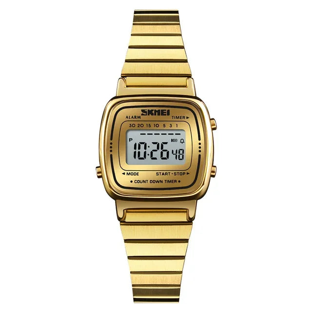 Reloj digital de lujo para mujer SKMEI 1901, esfera pequeña, cronógrafo, calendario, resistente al agua, reloj de pulsera para dama, Montre Femme 1620