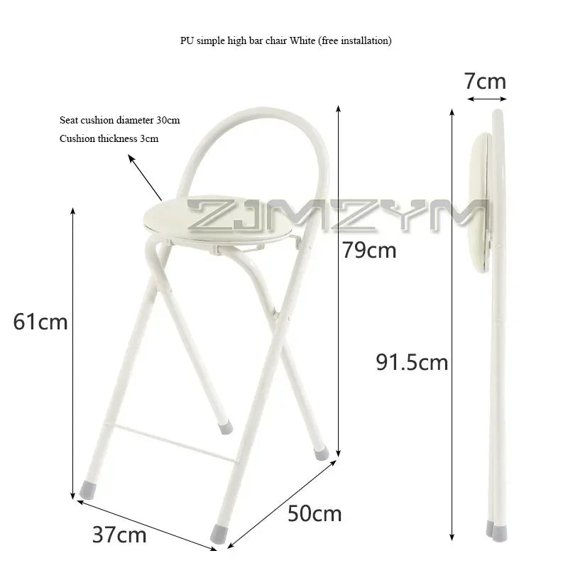 Taburete alto de bar, plegable, moderno, silla de mostrador para cafetería, taburete con respaldo arqueado para cocina, jardín interior, cafetería o restaurante
