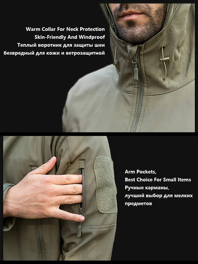 Mege Brand Clothing Autumn Men's Military Camouflage Fleece Jacket Army Tactical Clothing  Male Camouflage Windbreakers