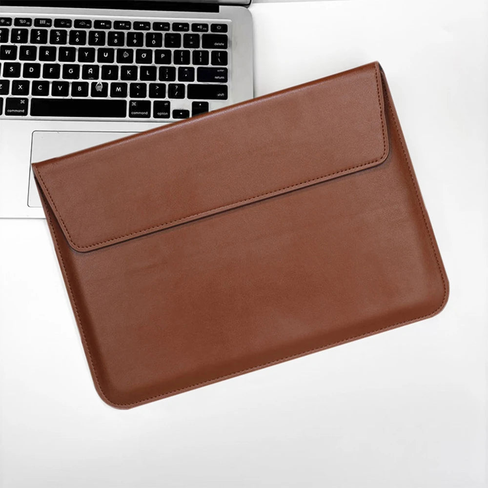 Customized Name PU Leather Men's and Women's Laptop Case Bag 13/15 English Computer Stand Computer Bag