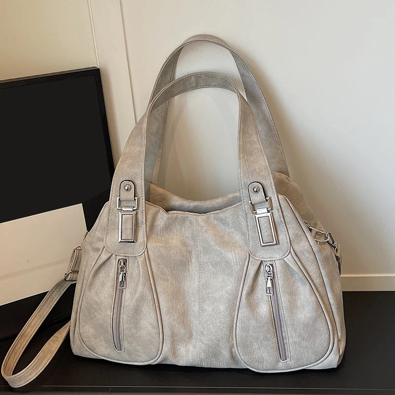 PU Leather Large Capacity Casual Tote Bag for Women