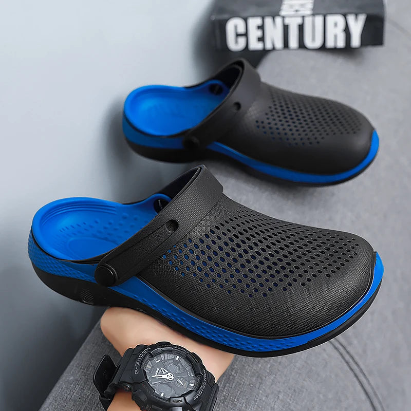 Sandalias de punta abierta antideslizantes para hombre, ideales para verano y uso al aire libre, pantuflas deportivas de playa de talla grande