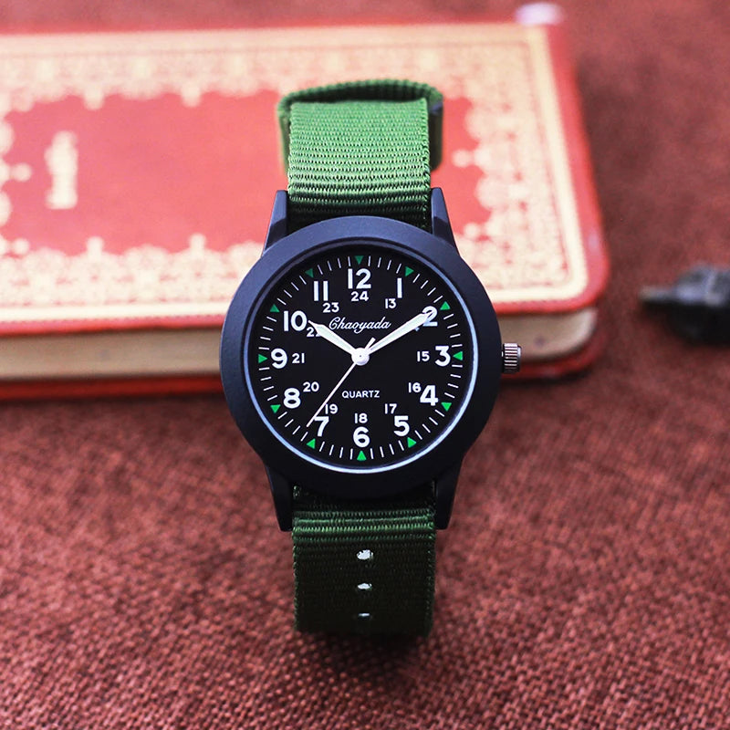 Relojes de marca famosa Chaoyada 2026 de alta calidad, a la moda,  para niños, niñas, estudiantes, hombres, de lona, transpirables y resistentes al sudor, 24 horas.