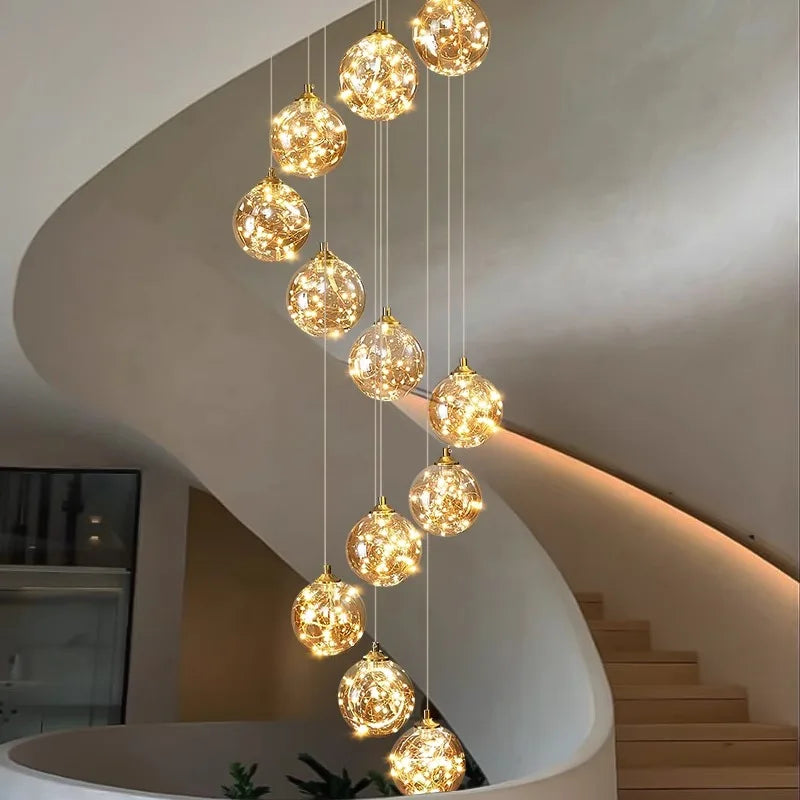 Lámpara colgante LED moderna de acrílico y hierro con control remoto