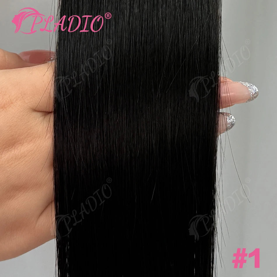 PLADIO Straight I Tip Hair Extensions Human Natural Hair Extensions Keratin Capsule Original Human Hair 12-26 Inch 50pcs 100pcs