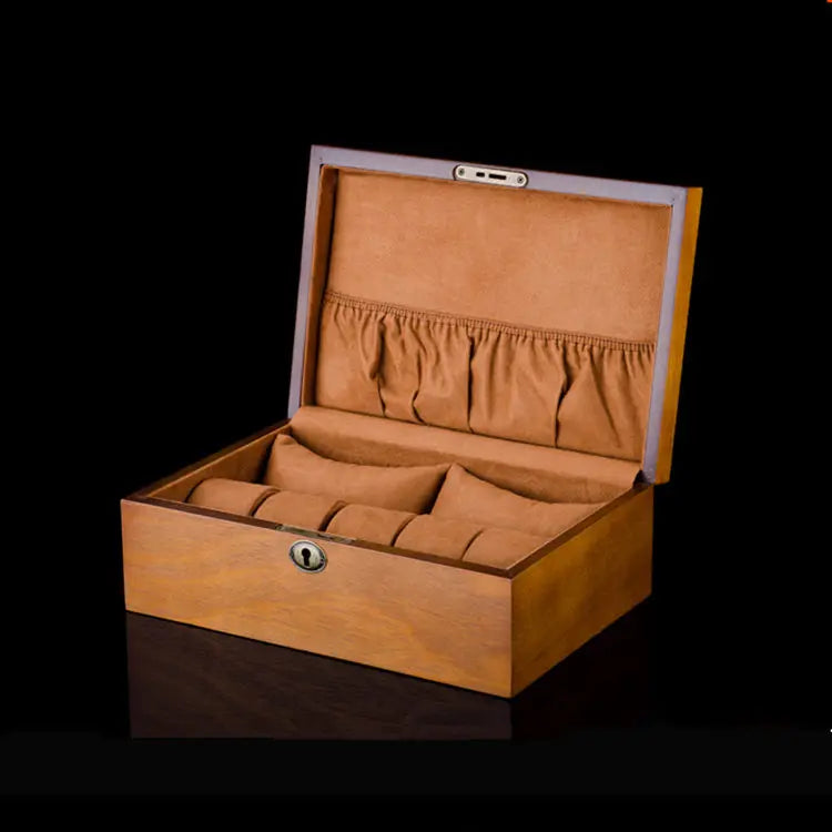 Caja de madera para 10 relojes, organizador de lujo de madera maciza, estuche expositor y soporte para relojes, caja de regalo para hombre