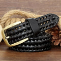 New Braided Belt Man Fashion Mens Belts Luxury Genuine Leather Good Cow Second Layer Skin Straps Men for Jeans Girdle Male