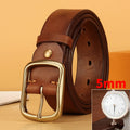 Full Grain Leather Belt for Men100% Italian Real Solid Leather Casual Jeans Belt 5mm Thick Men's Heavy Duty Work Belt