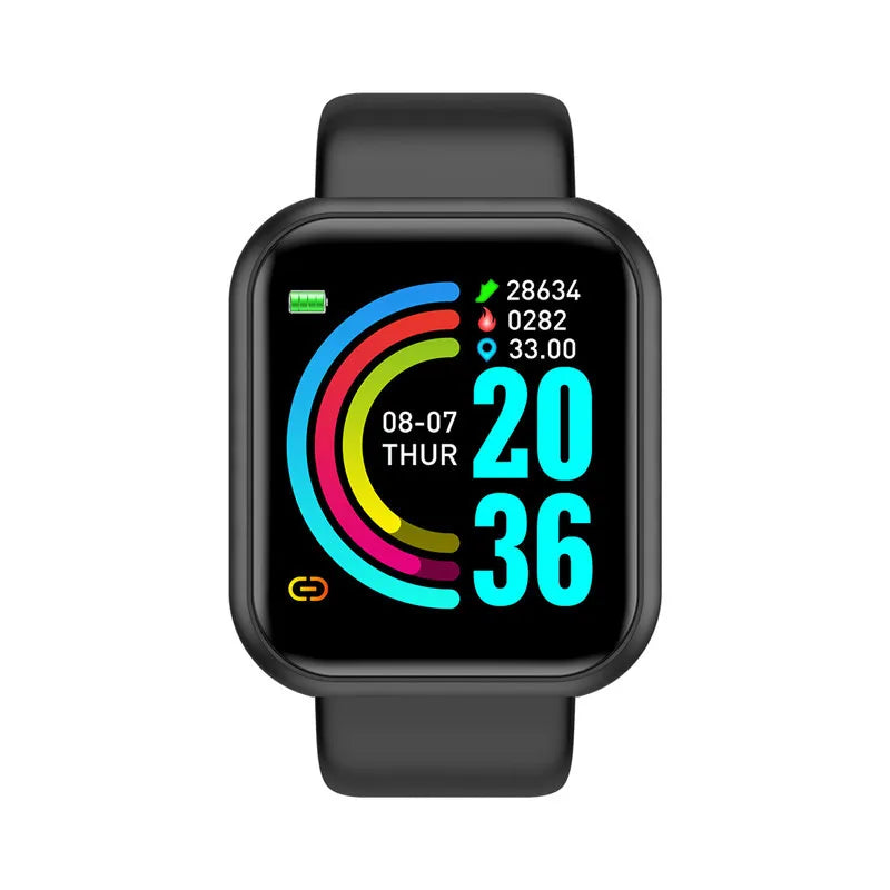 Reloj inteligente de fitness digital Y68 con control de música y alarma