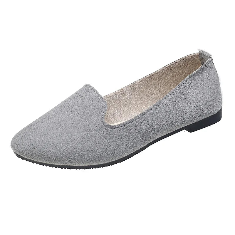 2025 Spring and Autumn Casual Women's Shoes Women's Flat Shoes Women in Candy-Colored Suede Work Shoes WSH2216