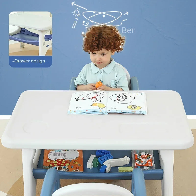 Conjunto de mesa y silla de aprendizaje para niños, escritorio pequeño de jardín de infancia, mesa de escritura para bebés, escritorio de plástico para jugar y estudiar